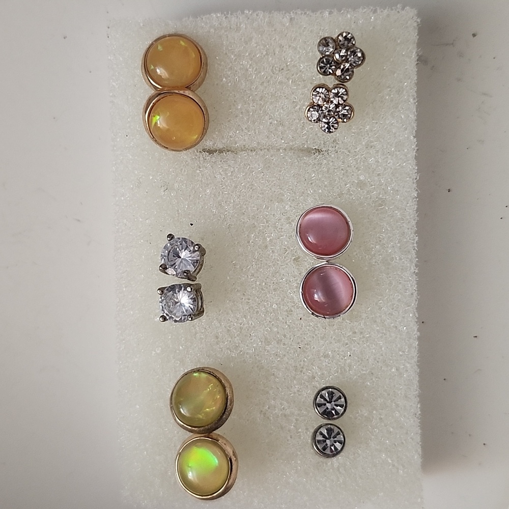 🔥6 Pairs Assorted Stud Earrings, Set #3